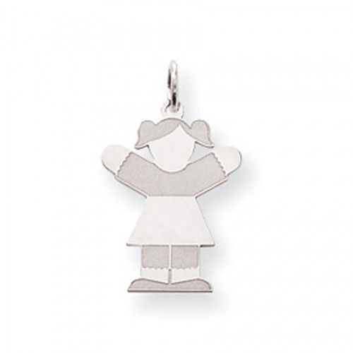 Girl Charm in Sterling Silver - Polished Finish - Divine - Women