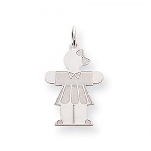Girl Charm in Sterling Silver - Polished Finish - Adorable - Women