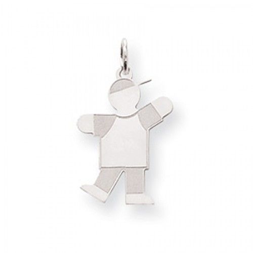 Boy Charm in Sterling Silver - Polished Finish - Interesting - Women