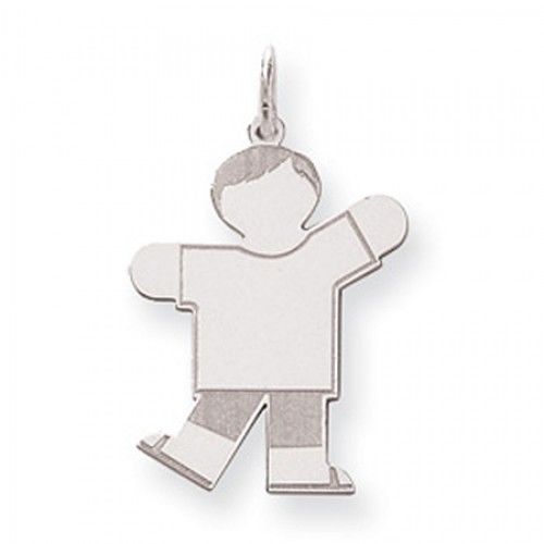 Boy Charm in Sterling Silver - Glossy Finish - Adorable - Women