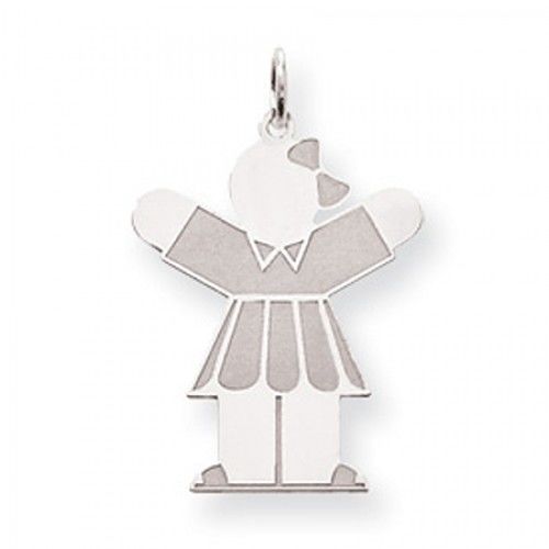 Sterling Silver Huggable Little Girl with a Bow Girl Love Charm