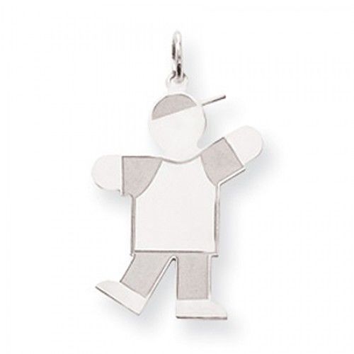 Boy Charm in Sterling Silver - Polished Finish - Pleasant - Women
