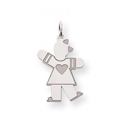 Heart Girl Charm in Sterling Silver - Mirror Polish - Magnificent - Women