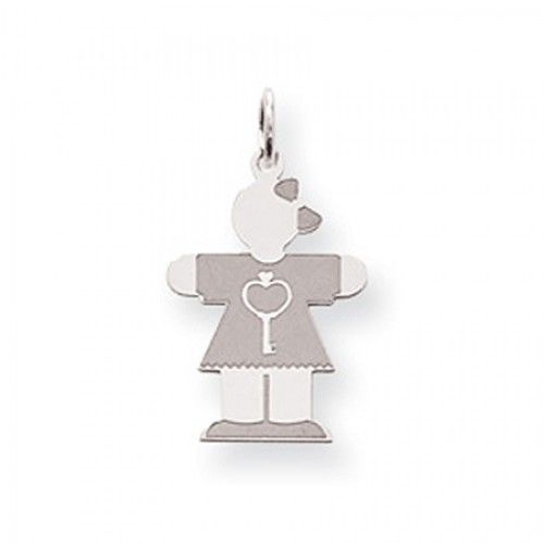 Key Girl Charm in Sterling Silver - Polished Finish - Gorgeous - Women