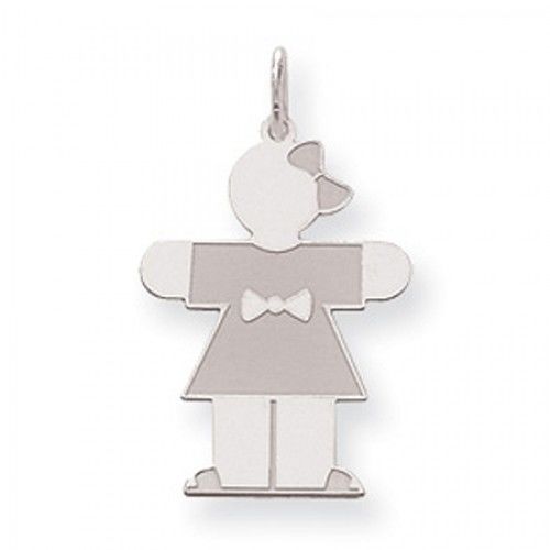 Bow Girl Charm in Sterling Silver - Glossy Finish - Compelling - Women