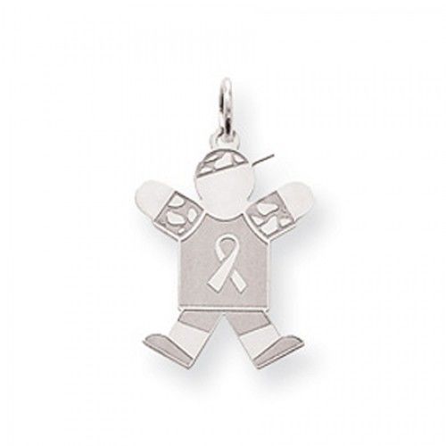 Breast Cancer Ribbon Boy Charm in Sterling Silver - Appealing - Women