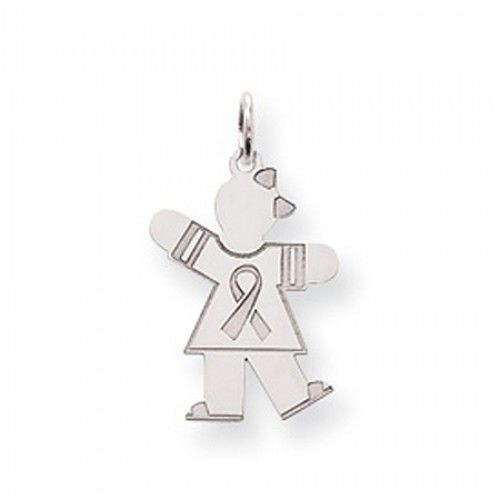 Breast Cancer Ribbon Girl Charm in Sterling Silver - Appealing - Women