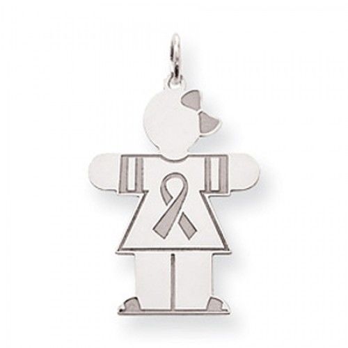 Breast Cancer Ribbon Girl Charm in Sterling Silver - Neat - Women