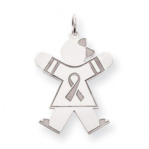Breast Cancer Ribbon Girl Charm in Sterling Silver - Exquisite - Women