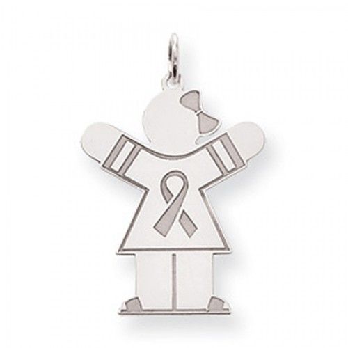 Breast Cancer Ribbon Girl Charm in Sterling Silver - Astounding - Women