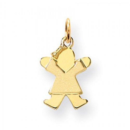 Jumping Girl Charm in Yellow Gold - 14kt - Polished Finish - Alluring - Women