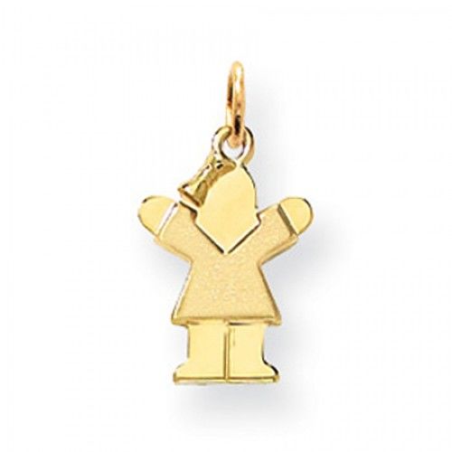 Girl Charm in Yellow Gold - 14kt - Glossy Polish - Lovely - Women