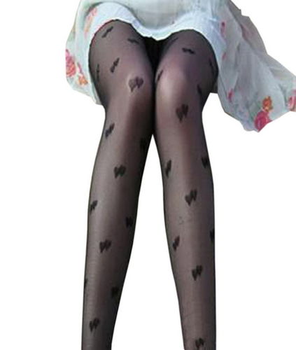 Blancho LZSW55-1 Sexy Black Sheer Heart-shaped Silk Stocking