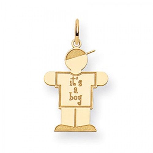 It'S a Boy Charm in Yellow Gold - 14kt - Glossy Finish - Marvelous - Women