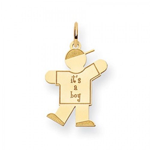 It'S a Boy Charm in Yellow Gold - 14kt - Mirror Finish - Radiant - Women