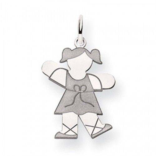 Boy Charm in 14kt White Gold - Mirror Finish - Adorable - Women