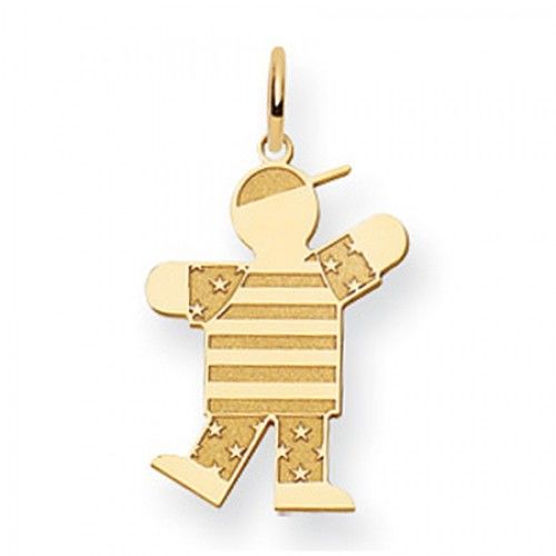 Patriotic Boy Charm in Yellow Gold - 14kt - Glossy Finish - Spectacular
