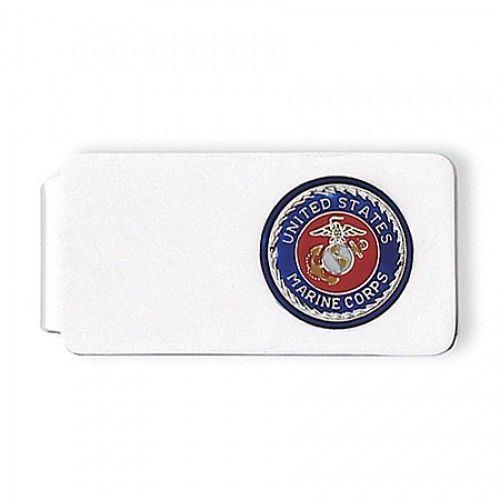 Sterling Silver U.S. Marine Corp W/ Gold Anchor Money Clip