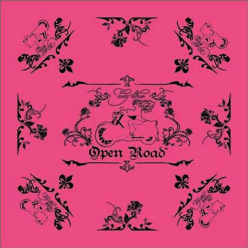 Light Pink and Black Lady Biker/OpenRoad Bandana