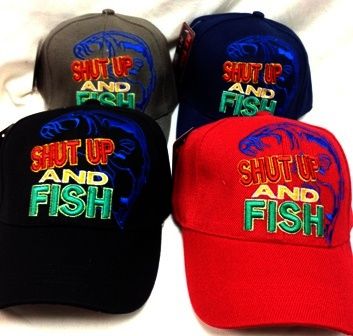 Shut Up And Fish Baseball Hats - Adjustable Sizes Case Pack 24