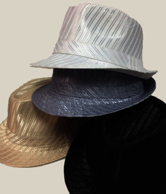 Fedora Hats With Shinning Stripes Assorted Colors Case Pack 24