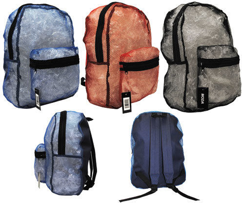 17"" Mesh Backpacks 3 colors Case Pack 24