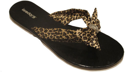 Women's Jelly Thong Sandals w/ Animal Print Bow St Case Pack 36