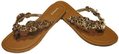 Women's Thong Sandals w/ Spotted Floral Adornment Case Pack 36