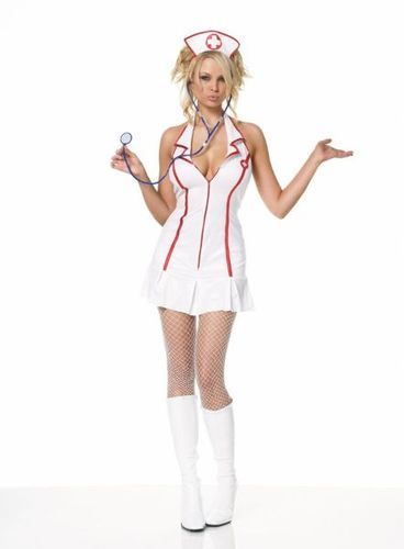 Women's Costume: Head Nurse Zip Dress- 2X Large