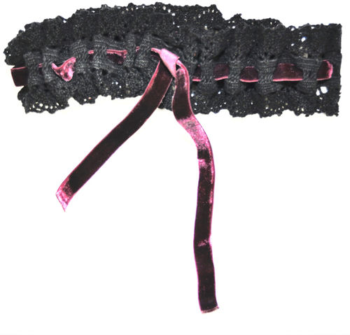 Garter Velvet Ribbon Black