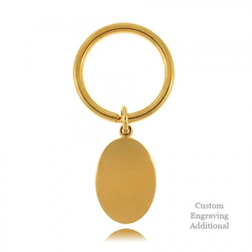 Plain Oval Dangle Keychain - Engraveable