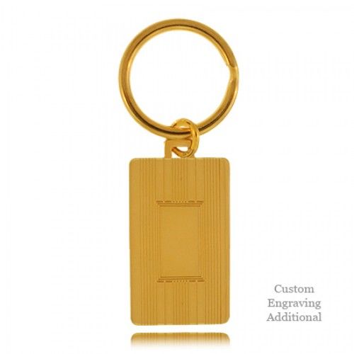 Flag Style Rectangular Dangle Keychain - Engraveable