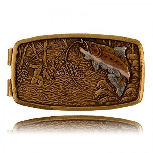 Dolphins & Fish Trout Rectangular Money Clip