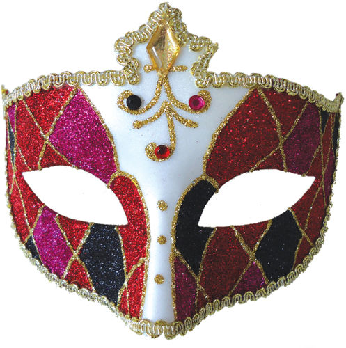 Mardi Gras Eye Mask Red Black