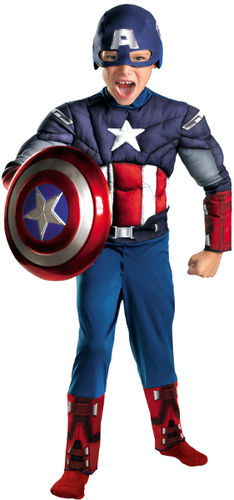 Boy's Costume: Captain America Avengers Muscle- Small