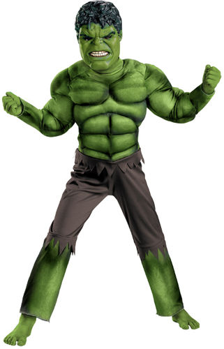 Boy's Costume: Hulk Avengers Classic Muscle- Small