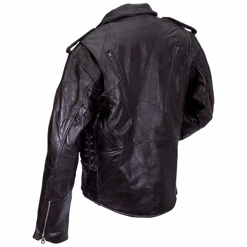 Diamond Plate&trade; Rock Design Genuine Buffalo Leather Motorcycle Jacket