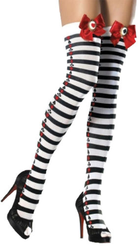 TIGHTS NYLN STRIPED POKER SUIT