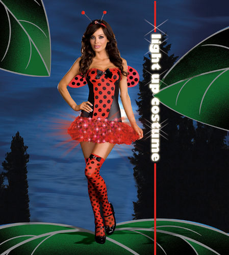 Women's Costume: Light Me Up Ladybug- Small