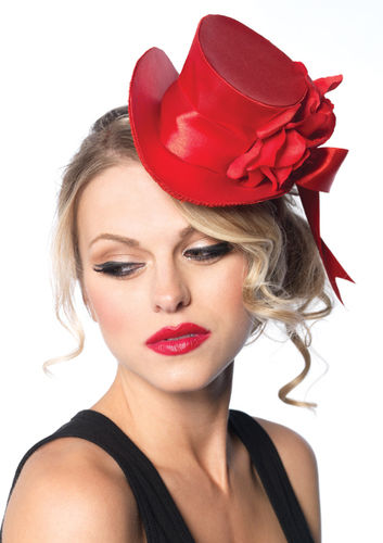 TOP HAT MINI SATIN RED