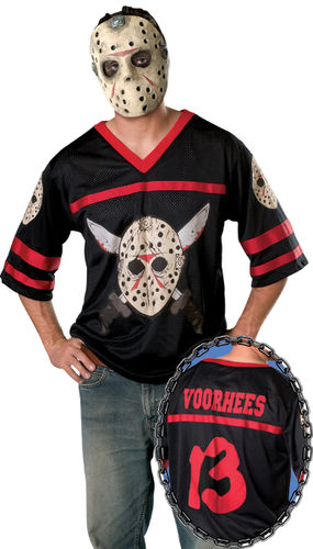 Jason Voorhees Mask w/Jersey Men's Costume- Standard