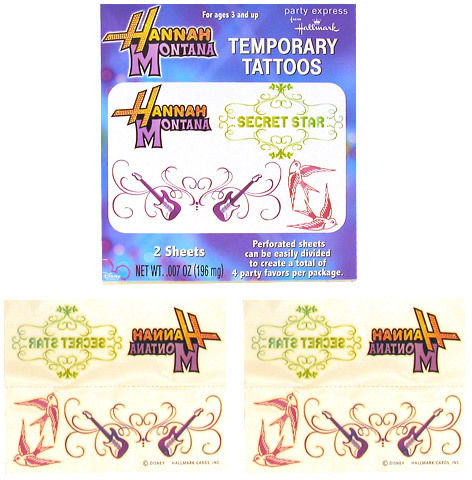 Hannah Montana Temporary Tattoos Case Pack 4