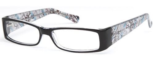 Womens Graffiti Thick Framed Prescription Glasses in Blue