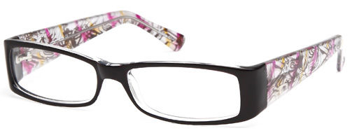 Womens Graffiti Thick Framed Prescription Glasses in Pink