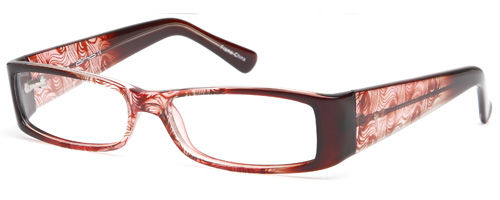 Womens Graffiti Thick Framed Prescription Glasses in Wine