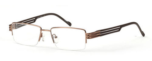 Mens Vented Half Rimmed Prescription Rxable Optical Glasses in Brown