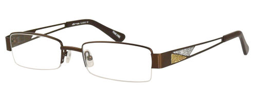 Womens Gold and Silver Sparkly Prescription Glasses in Matte Brown