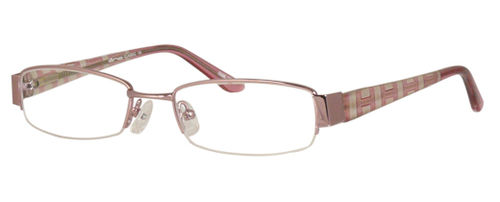 Womens Half Rimmed Sleek Prescription Glasses in Pink