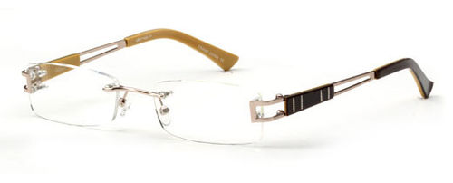 Womens Rimless Prescription Glasses in Brown