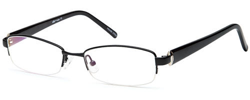 Womens Half Rimmed Two Toned Prescription Glasses in Black